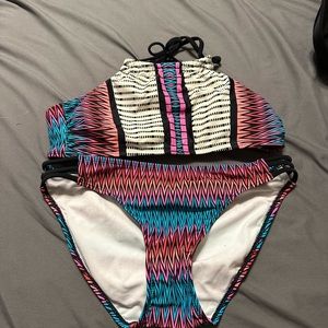 slightly worn, xhilaration, size medium bikini set